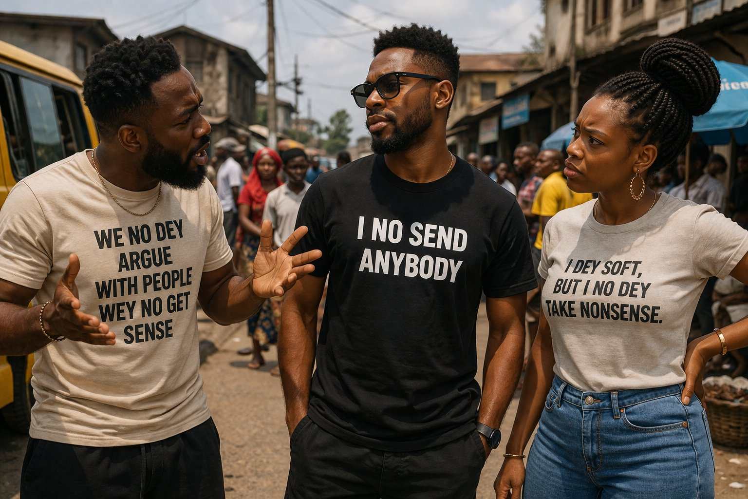 Nigerian Pidgin slogan t-shirts — Naija phrases and bold statements by TtCAD