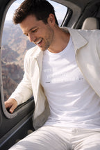 Joyful man wearing was on the edge yesterday kinda liked it enjoying the thrill of an exciting flight.