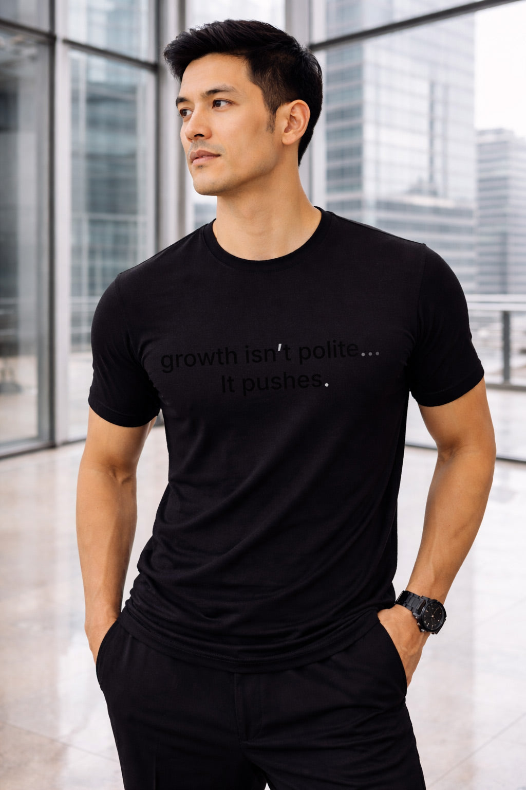 Standing indoors wearing growth isn't polite It pushes breaking old habits to move forward.