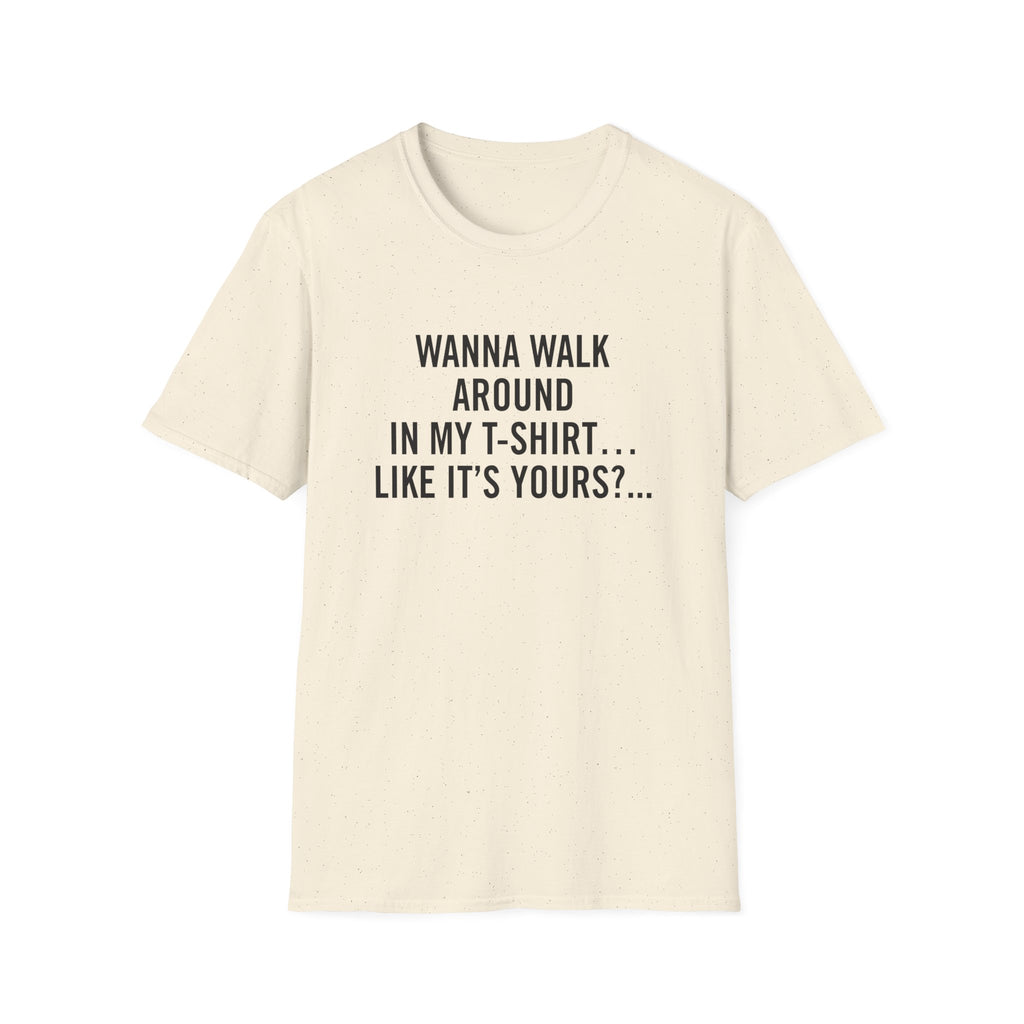 Minimalist flat lay of BORROWED. AND BY 'BORROWED' I MEAN IT'S MINE NOW. premium cream shirt; high-quality fabric detail for a luxury gift for her