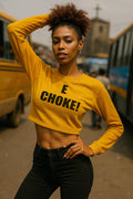 Fine girl with afro hair pose wear e choke crop top because massive blessing fit leave person speechless.