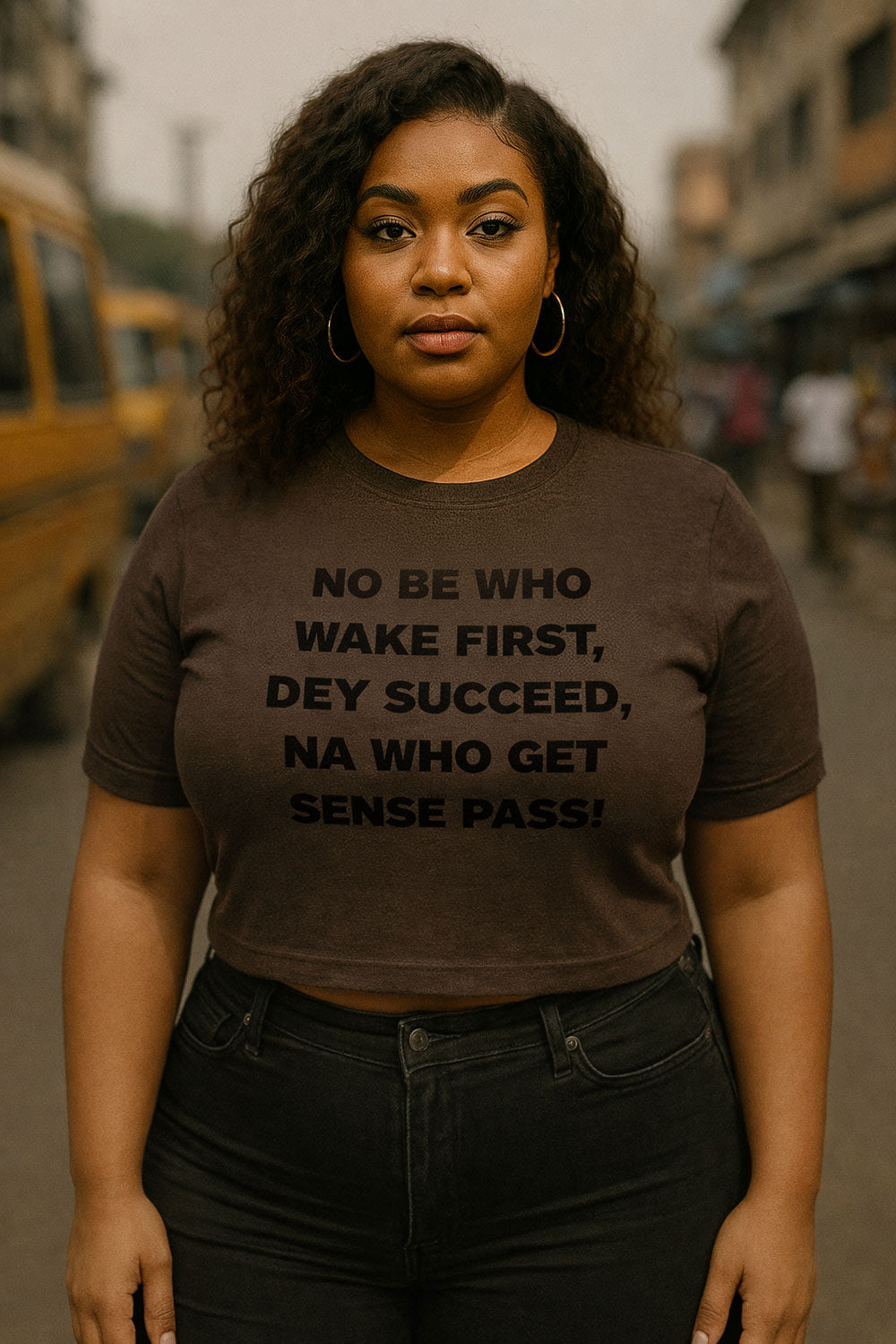 Serious girl stand wear na who get sense pass tee as thoughtful gift for your true friends.