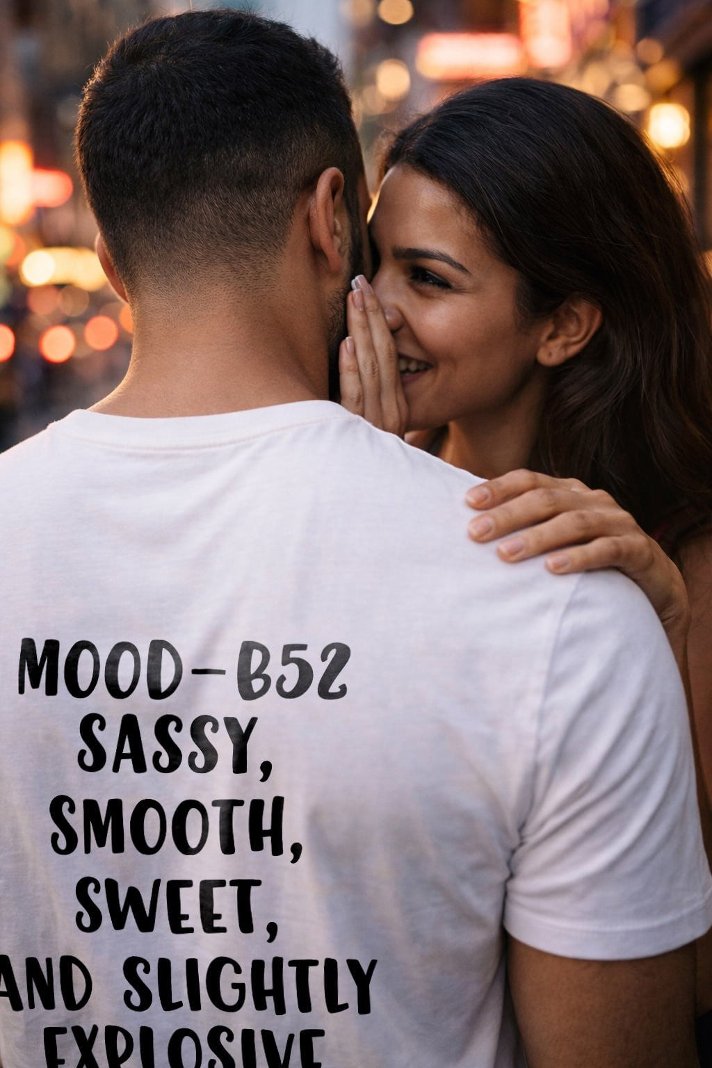 Romantic city moment wearing mood B52 sassy smooth sweet bringing vibrant energy, a perfect partner gift.