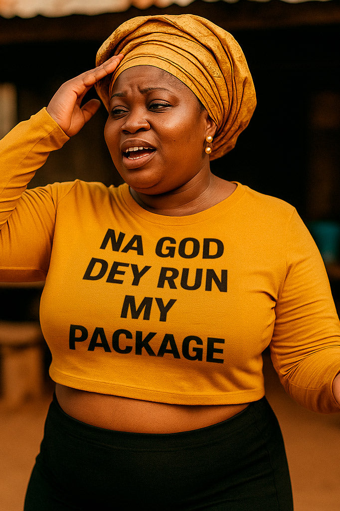 Fine lady with headtie wear na god dey run my package top to trust the process completely.