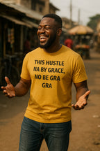 Happy man laughing in this hustle na by grace no be gra gra enjoying divine steady progress.