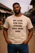 Relaxed man standing in my love for you strong pass nepa wire connected hearts meaningful gift.
