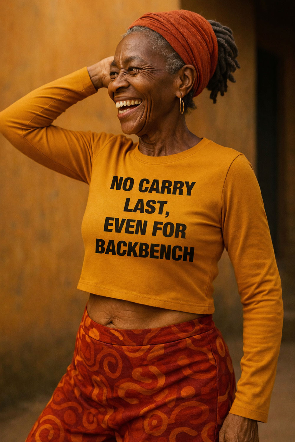 Laughing older woman wearing no carry last even for backbench quiet fire steady shine gift.