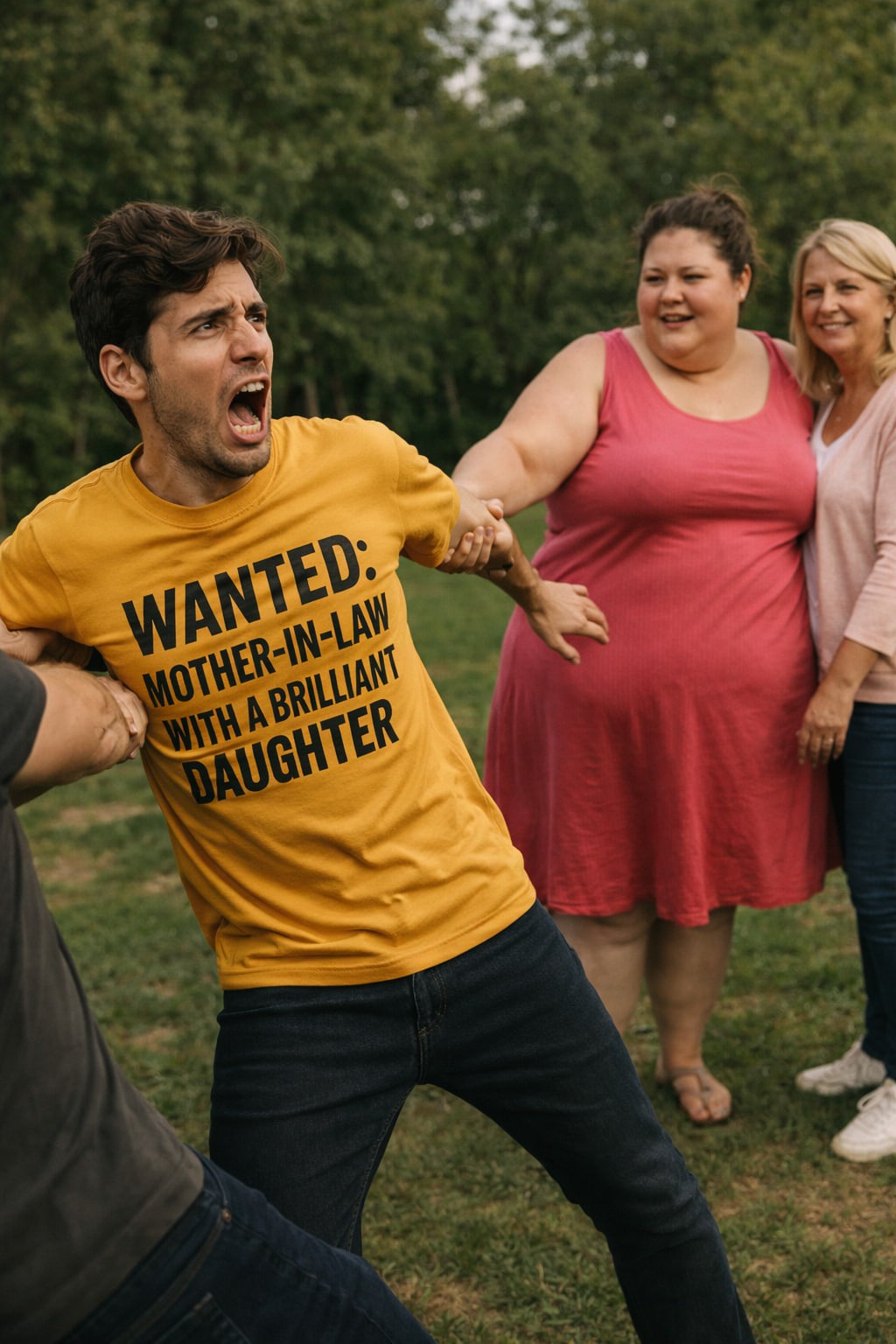 Funny TtCAD shirt for men: WANTED: MOTHER-IN-LAW WITH A BRILLIANT DAUGHTER; a hilarious gift idea for a single guy or a boyfriend