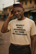 Older man touching head in respect small beginnings na there big things start pure strength meaningful gift.