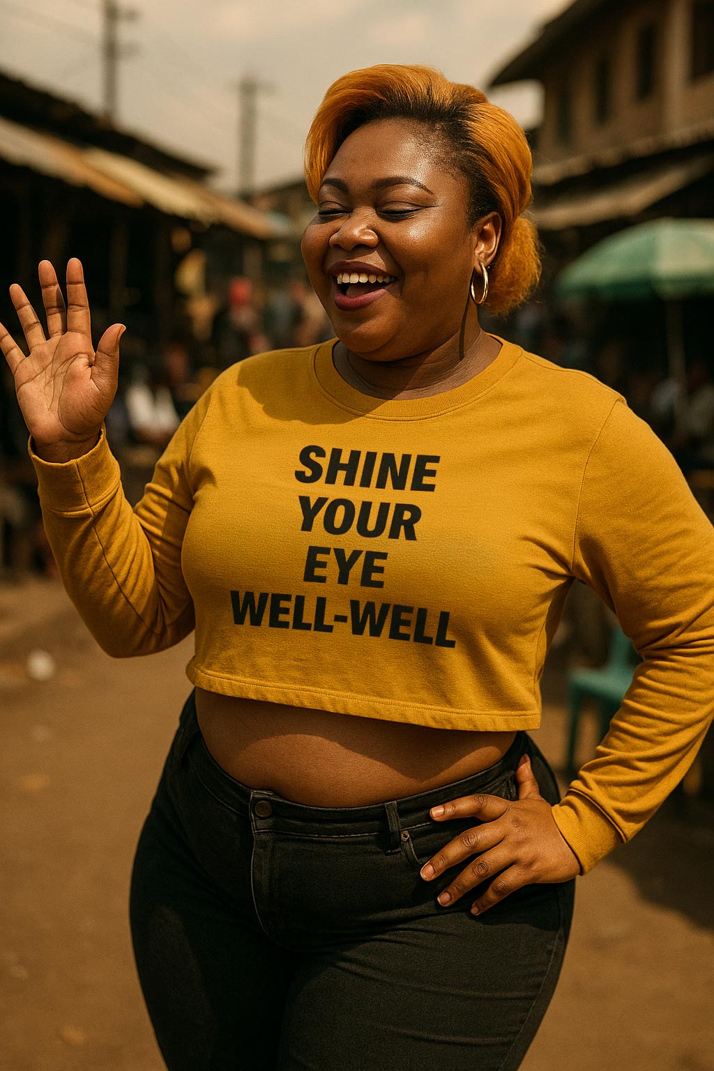Smiling woman wave wear shine your eye well-well shirt as perfect gift to protect peace.