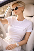 Person wearing my spontaneity is carefully planned in sunglasses while driving, a perfect gift for thoughtful organizers.