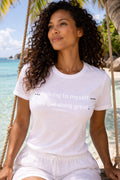 Relaxed woman wearing talking to myself we get along great enjoying solitude, perfect gift for introverts.